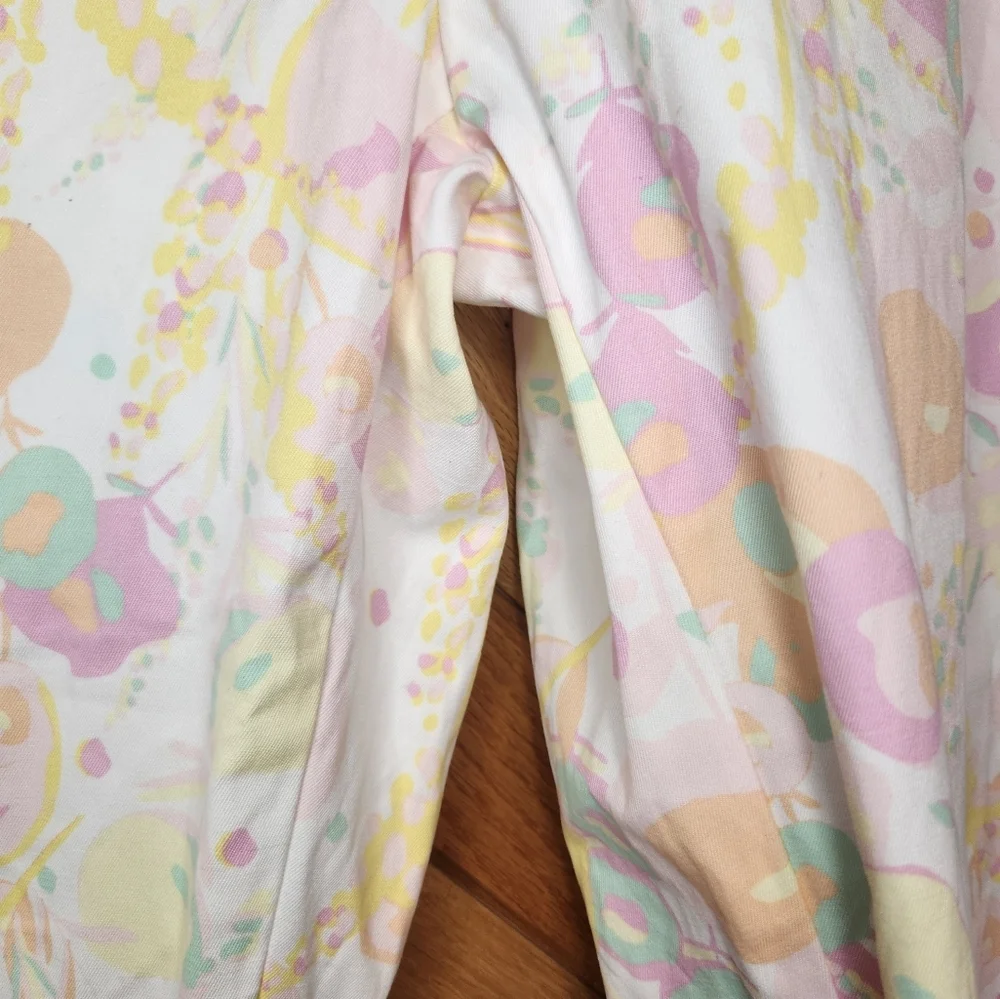 Talbots the perfect crop pastel floral print pants size 31 waist